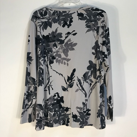 St. John’s Bay Tee Long Sleeve floral Size 2X - Picture 2 of 5